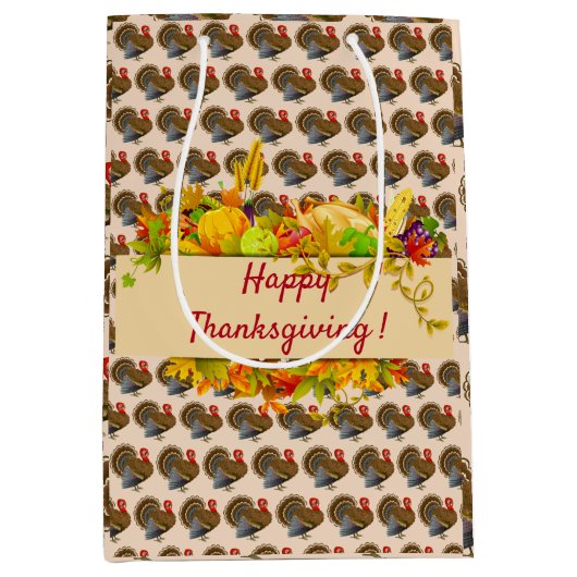 Happy Thanksgiving Medium Cadeauzakje (Voorkant)
