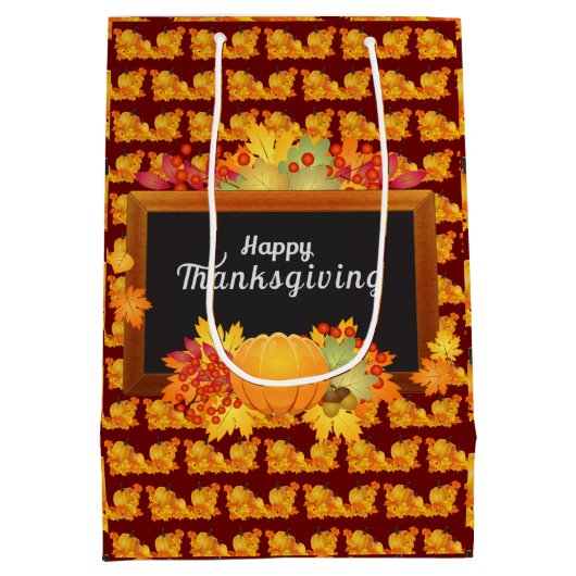 Happy Thanksgiving Medium Cadeauzakje (Achterkant)