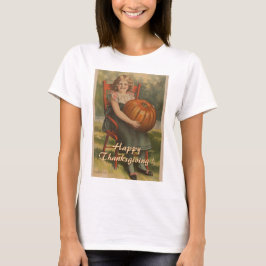 Happy Thanksgiving |  meisje met pompoen T-shirt