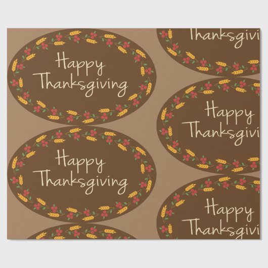 Happy Thanksgiving Message Cadeaupapier (Vlak)