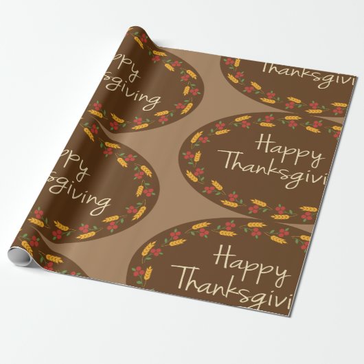 Happy Thanksgiving Message Cadeaupapier (Uitgerold)