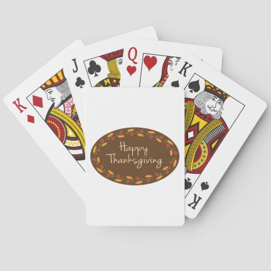 Happy Thanksgiving Message Pokerkaarten (Achterkant)
