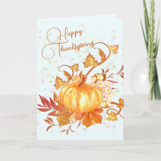 Happy Thanksgiving Message Pumpkin Herfst Kaart (Voorkant)