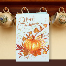 Happy Thanksgiving Message Pumpkin Herfst Kaart