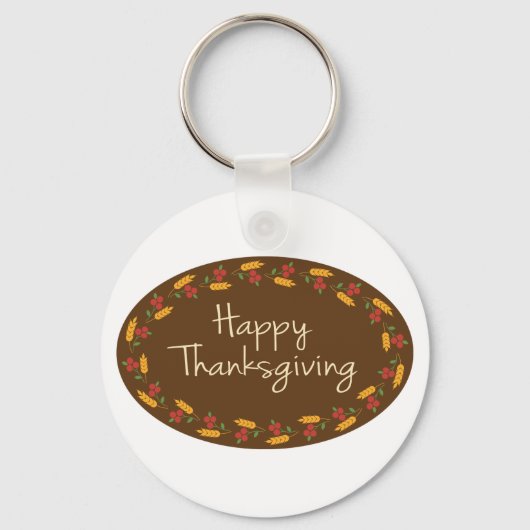 Happy Thanksgiving Message Sleutelhanger (Voorkant)