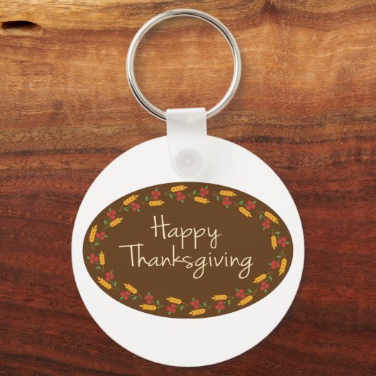Happy Thanksgiving Message Sleutelhanger (Voorkant)