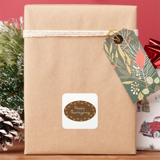 Happy Thanksgiving Message Vierkante Sticker
