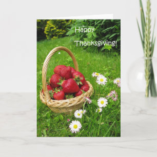 Happy Thanksgiving met aardbeien Kaart