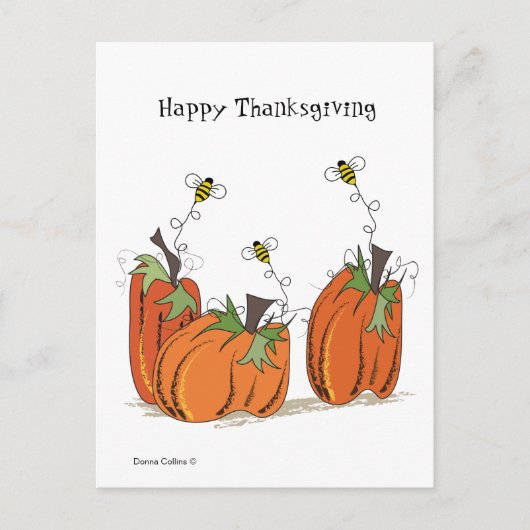 Happy Thanksgiving met bijen Briefkaart (Voorkant)