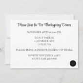 Happy Thanksgiving met bladeren, pompoenen en Turk Kaart (Achterkant)