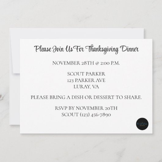 Happy Thanksgiving met bladeren, pompoenen en Turk Kaart (Achterkant)