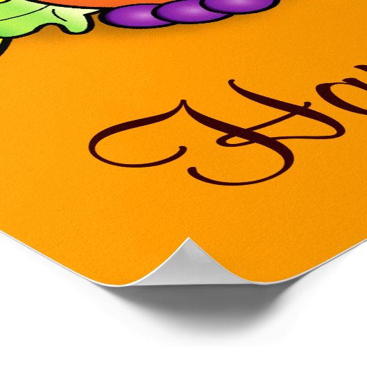 Happy Thanksgiving met Cornucopia Poster (Hoek)