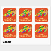Happy Thanksgiving met Cornucopia Vierkante Sticker (Vel)