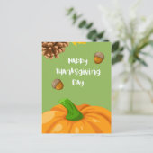Happy Thanksgiving met Cute Pumpkin en Pine Feestdagenkaart (Staand voorkant)