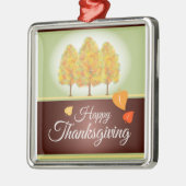 Happy Thanksgiving met Herfst Trees Metalen Ornament (Links)