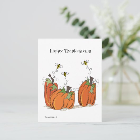 Happy Thanksgiving met het Briefkaart Drie bijen (Staand voorkant)