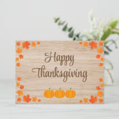 Happy Thanksgiving met kleurrijke bladeren en pomp Kaart (Staand voorkant)