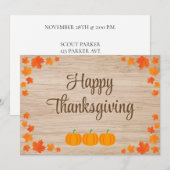 Happy Thanksgiving met kleurrijke bladeren en pomp Kaart (Voorkant / Achterkant)