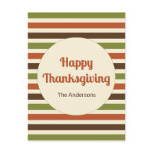Happy Thanksgiving met naam Herfst Kleuren Strepen
