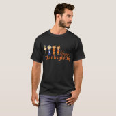 Happy Thanksgiving met Pilgrim Native American T-shirt (Voorkant volledig)
