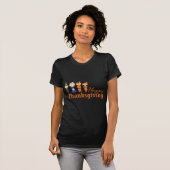 Happy Thanksgiving met Pilgrim Native American T-shirt (Voorkant volledig)