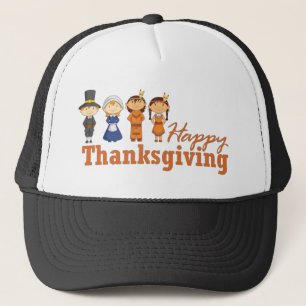 Happy Thanksgiving met Pilgrim Native American Trucker Pet
