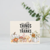 Happy Thanksgiving met Pumpkin Waterverf Holid Feestdagenkaart (Staand voorkant)