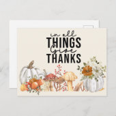 Happy Thanksgiving met Pumpkin Waterverf Holid Feestdagenkaart (Voorkant / Achterkant)