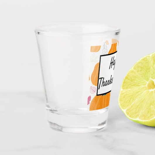 Happy Thanksgiving met Pumpkins Shot Glas (Links)