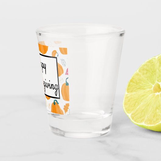 Happy Thanksgiving met Pumpkins Shot Glas (Rechts)