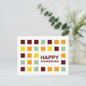 Happy Thanksgiving Mod Squares Briefkaart (Staand voorkant)