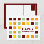 Happy Thanksgiving Mod Squares Briefkaart (Voorkant / Achterkant)