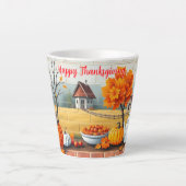Happy Thanksgiving Modern Mooie Herfst Latte Mok (Voorkant)