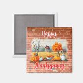 Happy Thanksgiving Modern Mooie Herfst Magneet (Voorkant / Achterkant)