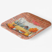 Happy Thanksgiving Modern Mooie Herfst Papieren Bordje (Gebogen)