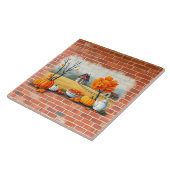 Happy Thanksgiving Modern Mooie Herfst Tegeltje (Zijkant)