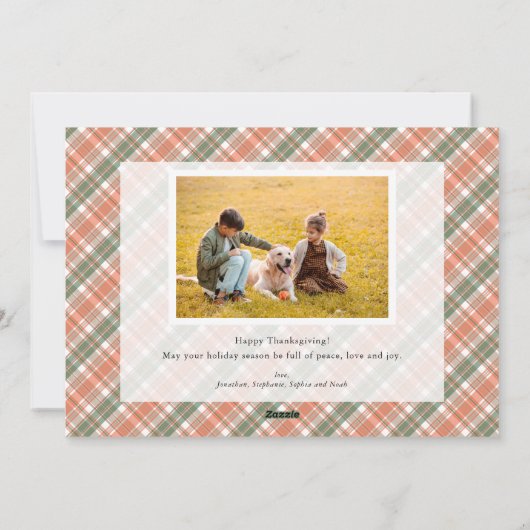 Happy Thanksgiving Modern Scrip Message 2 Foto Feestdagenkaart (Achterkant)