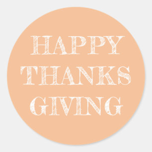 Happy Thanksgiving Modern Simple Pumpkin-Sinaasapp Ronde Sticker