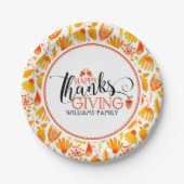 Happy Thanksgiving modern typografieontwerp Papieren Bordje (Voorkant)