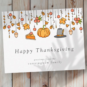 Happy Thanksgiving Moderne Eenvoudige weergave Briefkaart