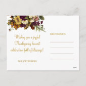 Happy Thanksgiving moderne herfst bloemige Thanksg Feestdagenkaart (Achterkant)