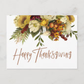 Happy Thanksgiving moderne herfst bloemige Thanksg Feestdagenkaart (Voorkant)