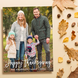 Happy Thanksgiving Moderne penseelfoto Briefkaart