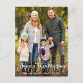 Happy Thanksgiving Moderne penseelfoto Briefkaart (Voorkant)