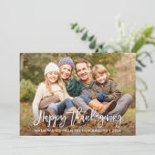 Happy Thanksgiving Moderne penseelfoto Feestdagenkaart (Staand voorkant)