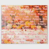 Happy Thanksgiving Mooie Herfst Cadeaupapier (Vlak)