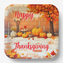 Happy Thanksgiving Mooie Herfst Papieren Bordje