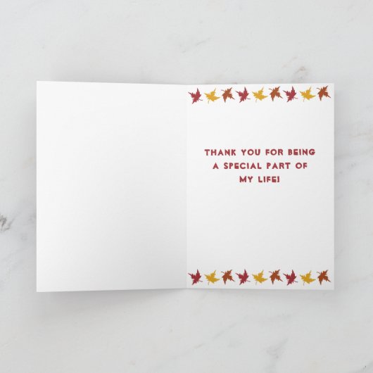 Happy Thanksgiving Moose Fall Leaves Kaart (Binnen)