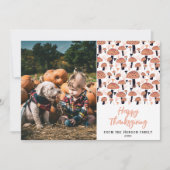 Happy Thanksgiving Mushroom Autumn Herfst Foto Feestdagenkaart (Voorkant)