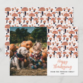 Happy Thanksgiving Mushroom Autumn Herfst Foto Feestdagenkaart (Voorkant / Achterkant)